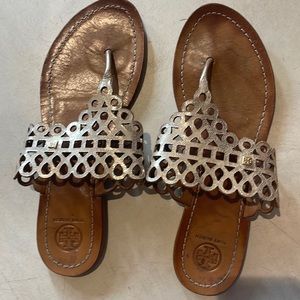 Tory Burch Gold Metallic Leather Sandals - sz 9